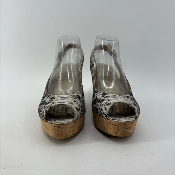 Stuart Weitzman Jean Snake Wedge Womens Size 10 Slingback Sandal Glam - Picture 7 of 13